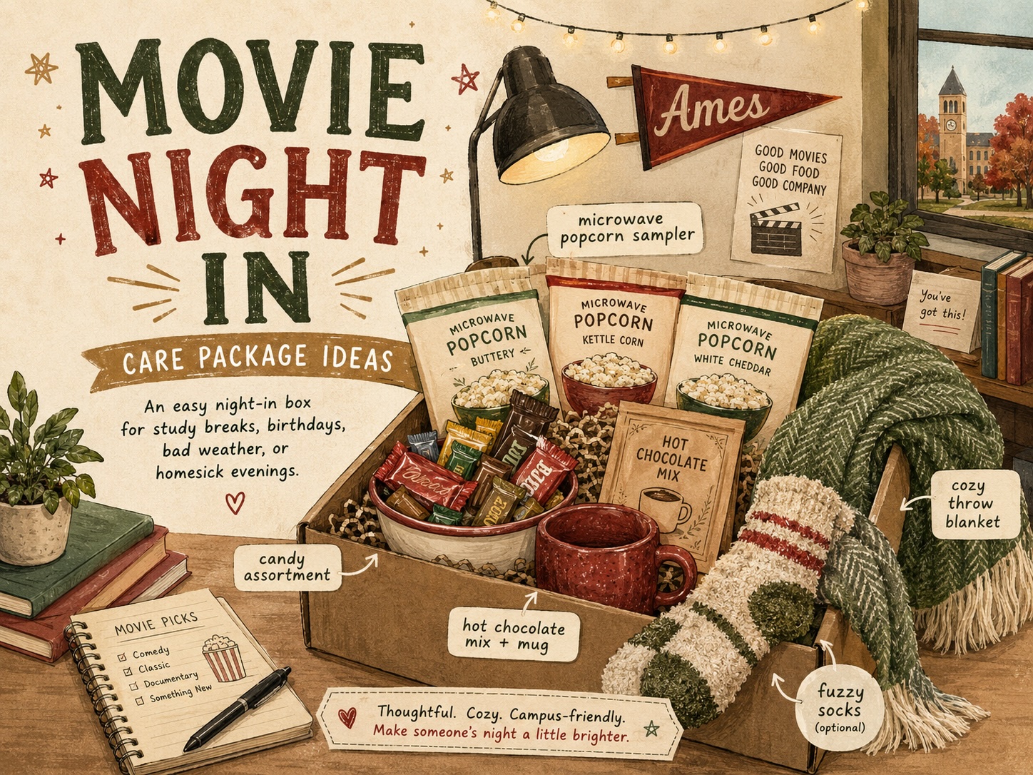 Movie Night In care package collage