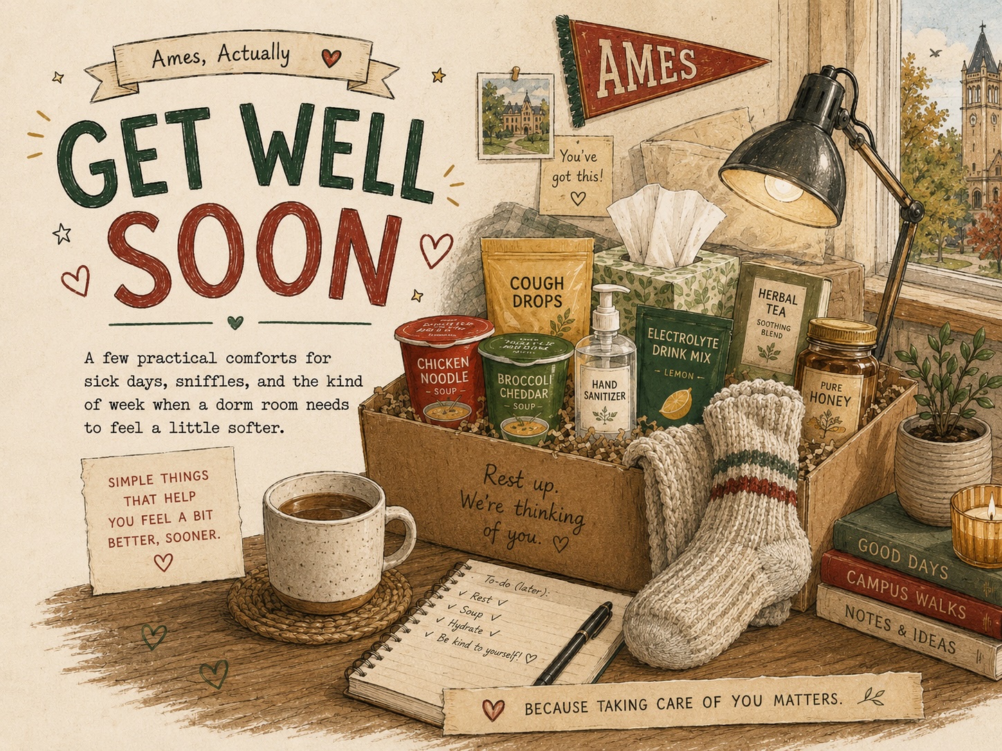 Get Well Soon care package collage